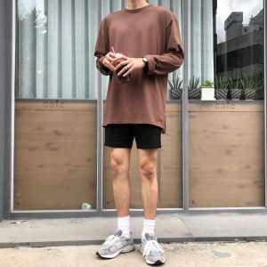 Korean men in shorts