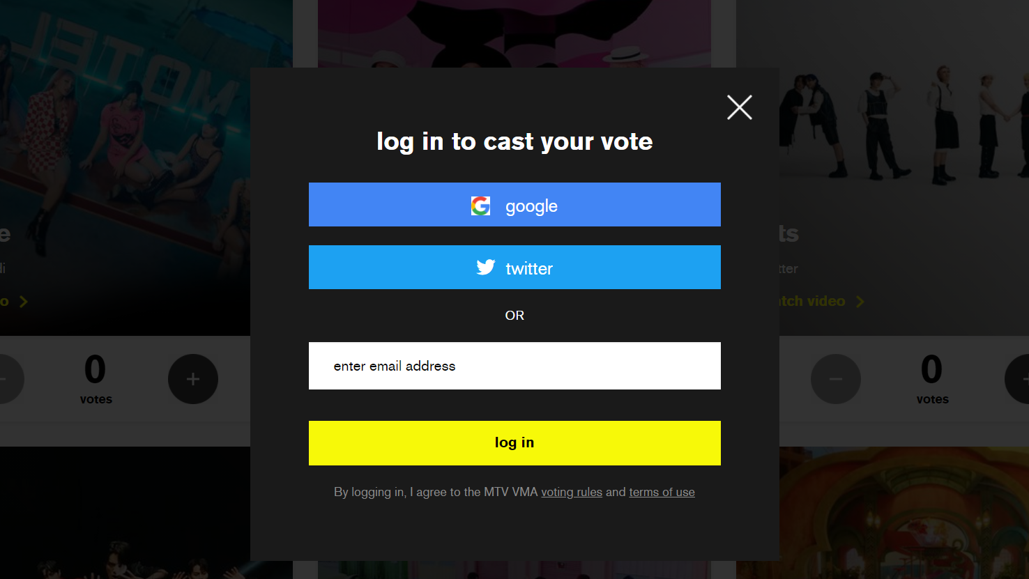 log in to cast your vote on MTV's website